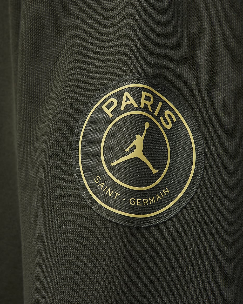 Paris Saint-Germain Men's Wordmark Fleece Pullover Hoodie - Sequoia/Saturn Gold