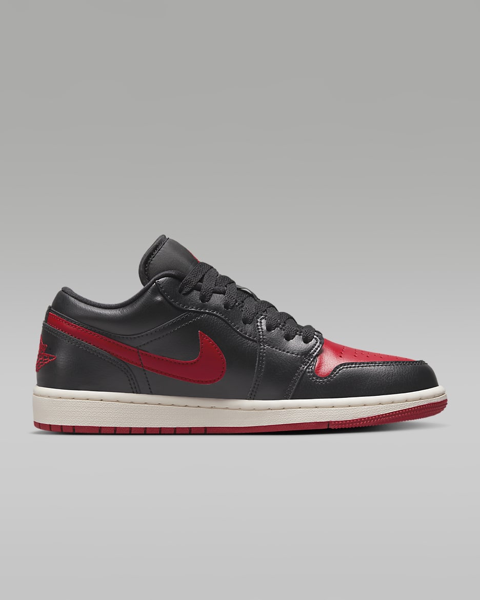 Air Jordan 1 Low Women's Shoes - Black/Sail/Gym Red