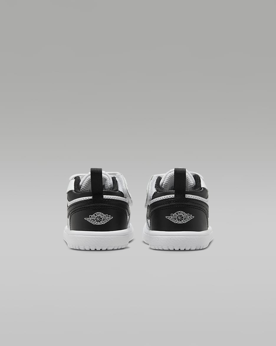 Jordan 1 Low Alt-sko til babyer/småbørn - hvid/hvid/sort