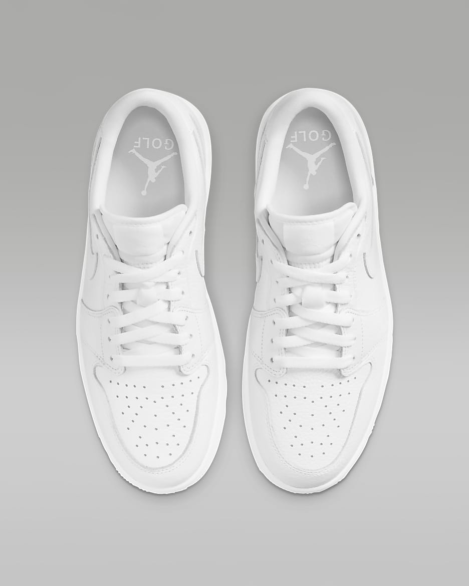 Air Jordan 1 Low G Golf Shoes - White/White