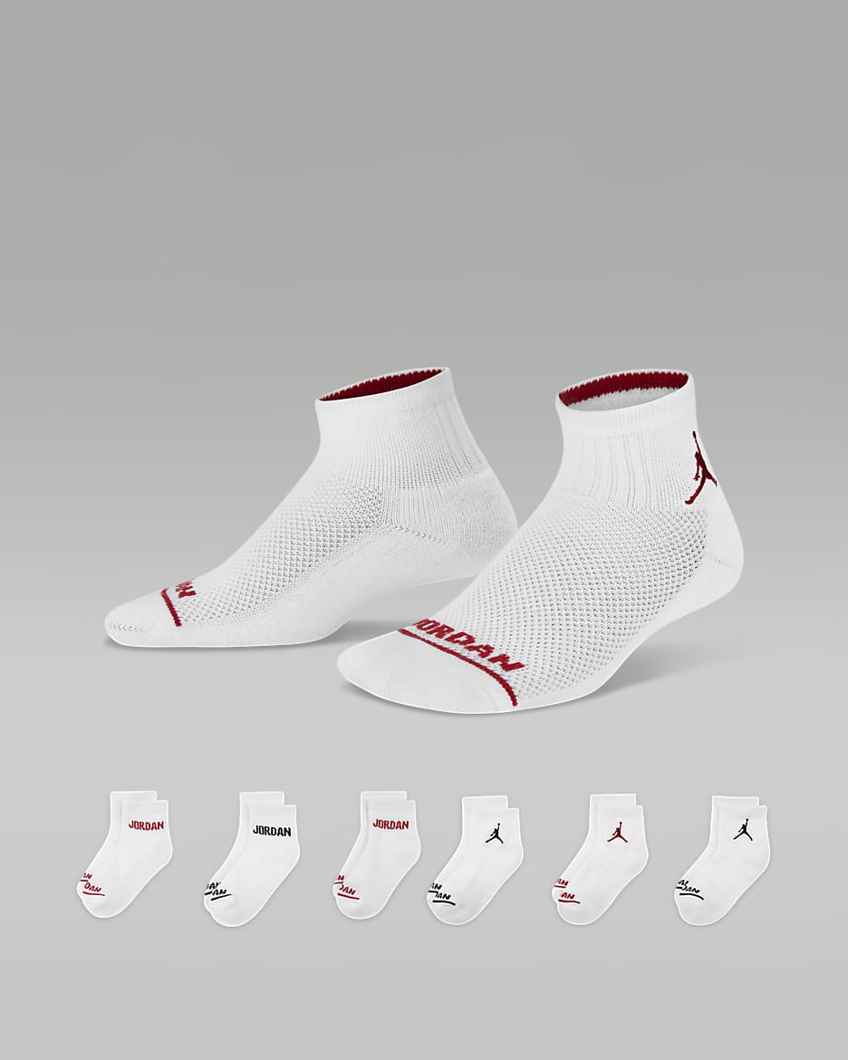 Jordan Legend Kids' Ankle Socks Box Set (6-Pairs) - White