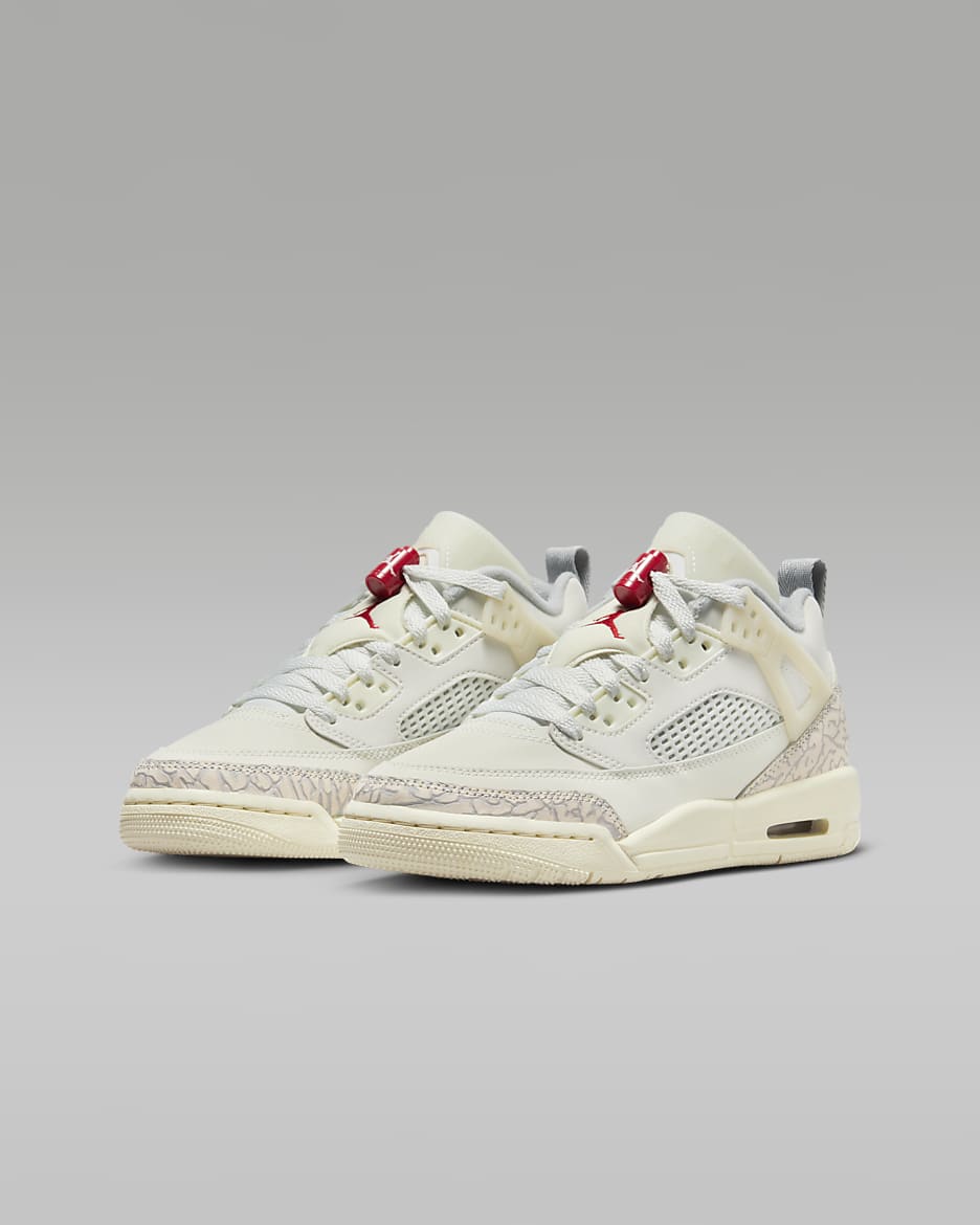 Jordan Spizike Low Older Kids' Shoes - Sail/Coconut Milk/Sandstone/University Red