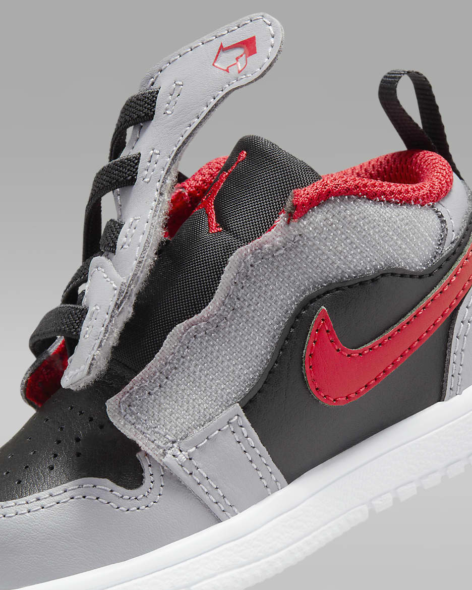 Jordan 1 Low Alt Schoenen voor baby's/peuters - Zwart/Cement Grey/Wit/Fire Red