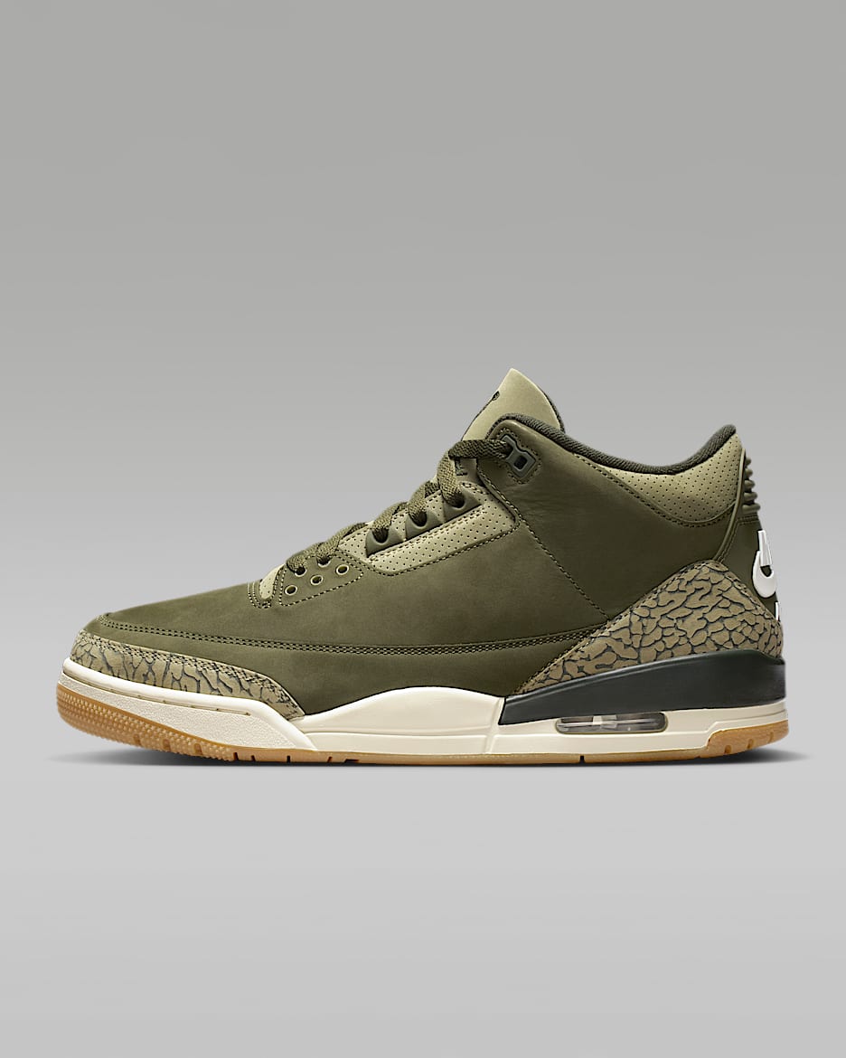 Air Jordan 3 Retro Men's Shoes - Medium Olive/Neutral Olive/Sail/Sequoia