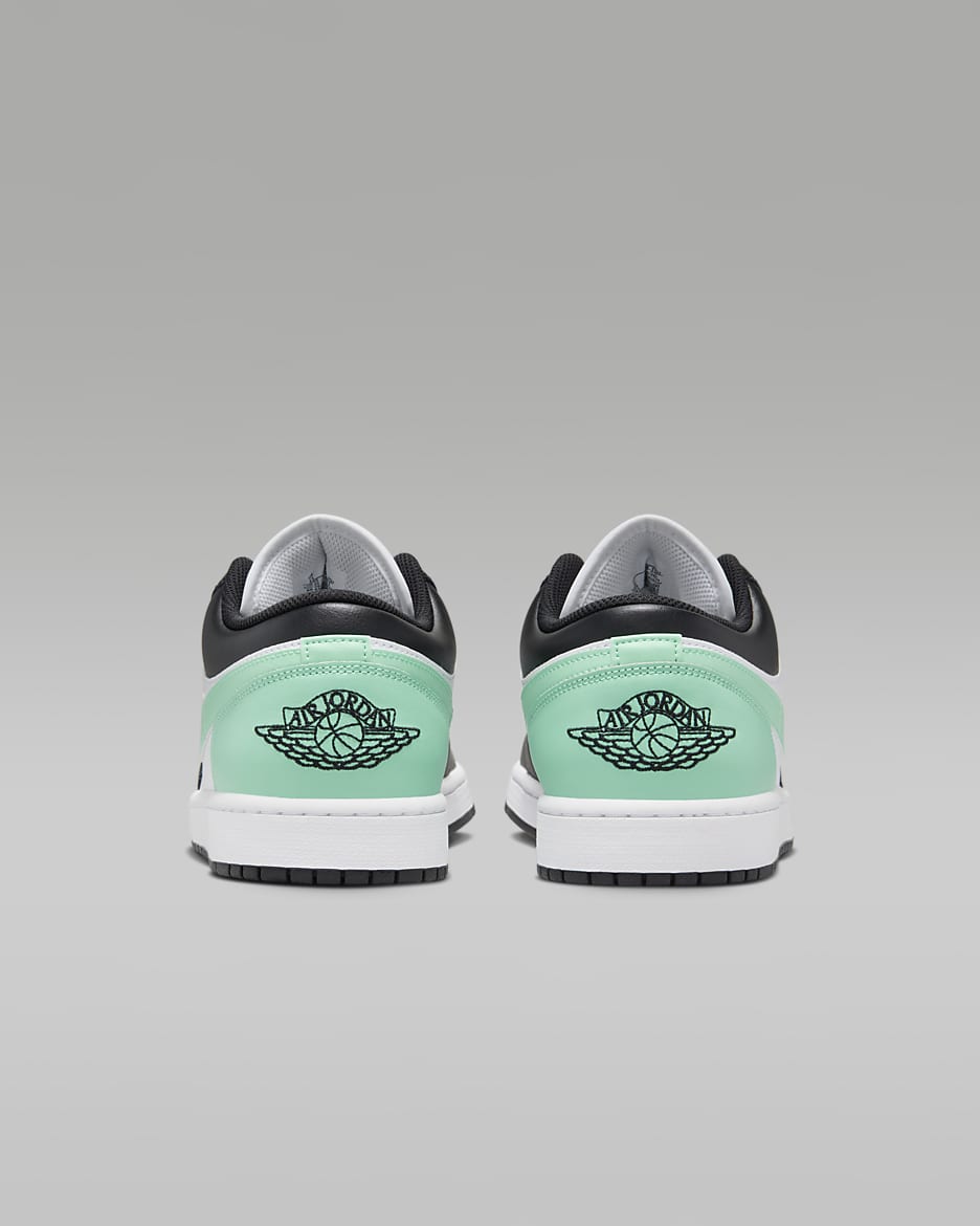 Air Jordan 1 Low-sko til mænd - hvid/Green Glow/sort