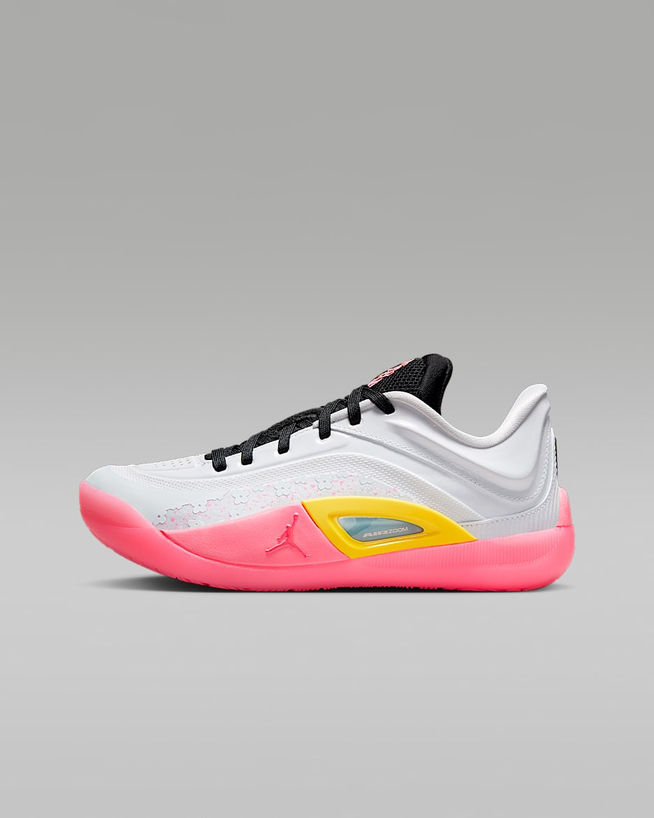Zion 4 'Sharonda' Older Kids' Basketball Shoes - White/Black/Tour Yellow/Hot Punch