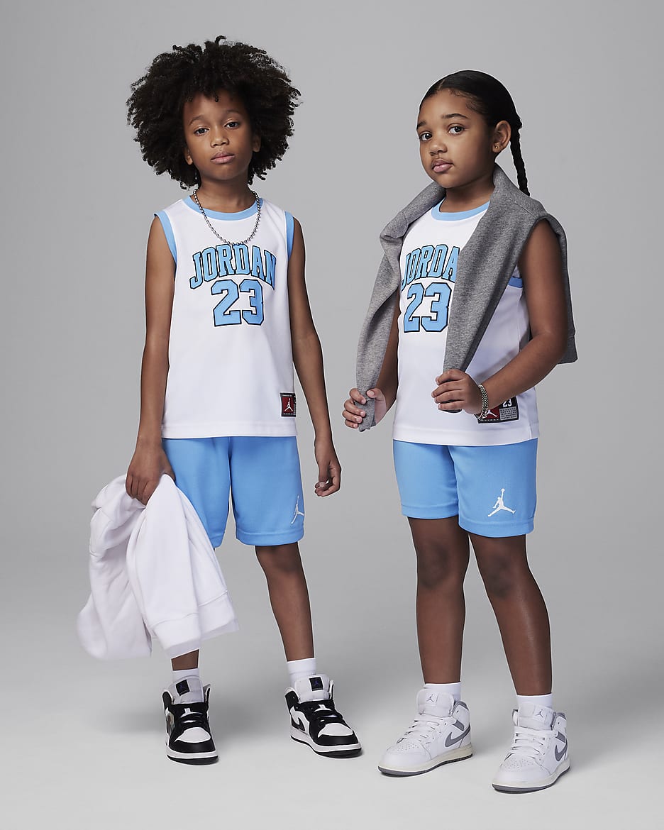 Conjunto de jersey para niños talla pequeña Jordan 23 - Azul universitario