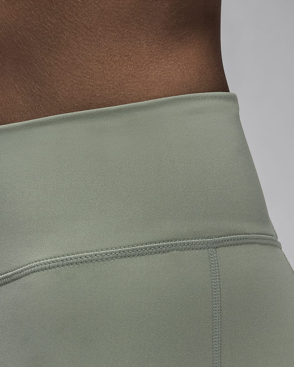 Jordan Sport sykkelshorts (18 cm) med høyt liv til dame - Jade Smoke/Hvit