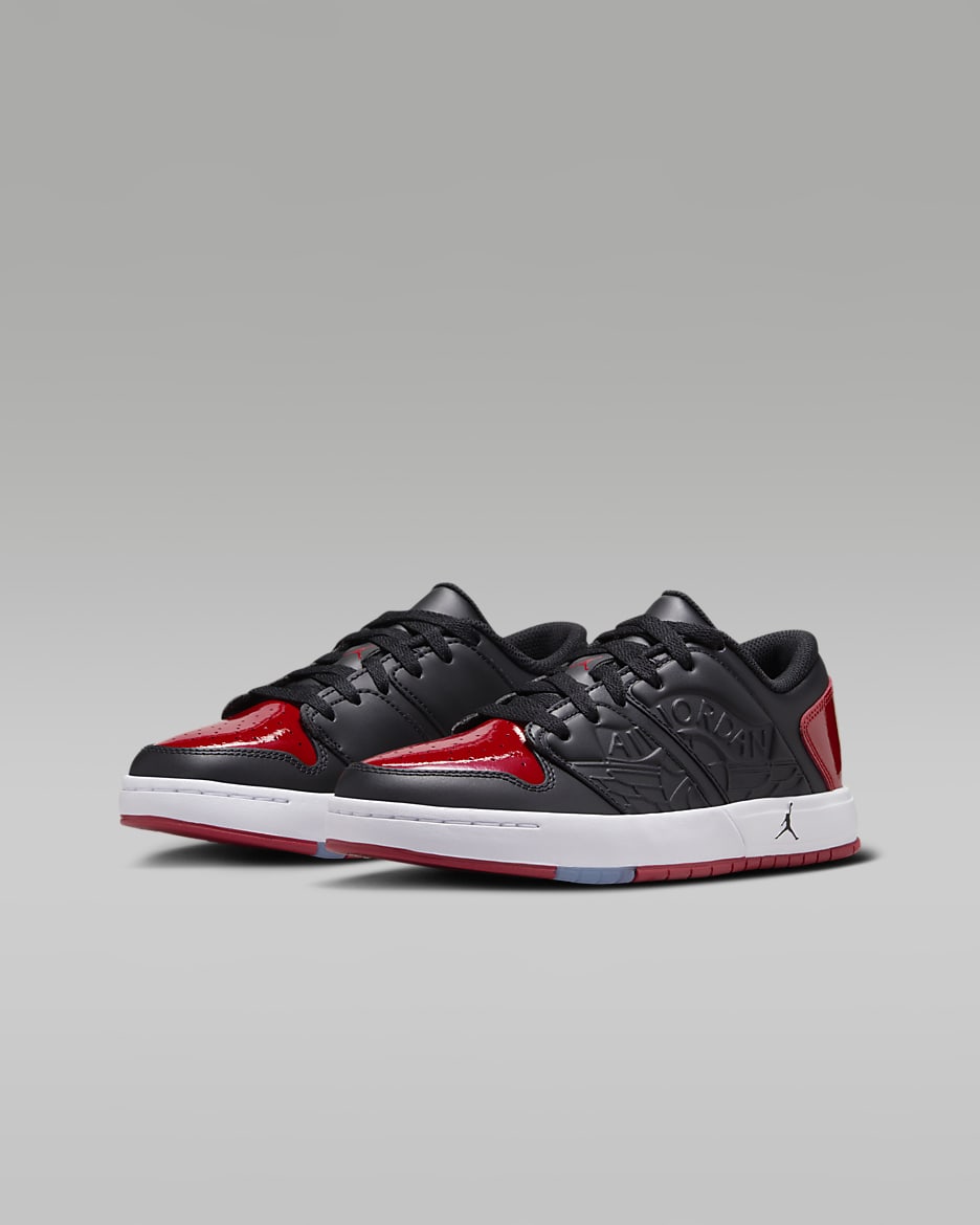 Jordan Nu Retro 1 Low Older Kids' Shoes - Black/White/Varsity Red