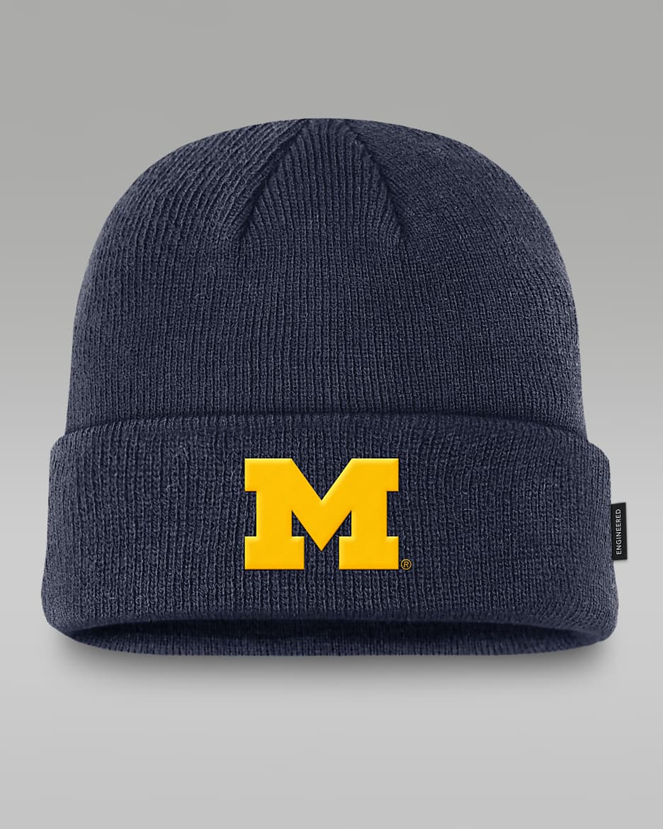 Michigan Wolverines Sideline Terra Men's Jordan College Cuffed Beanie - College Navy