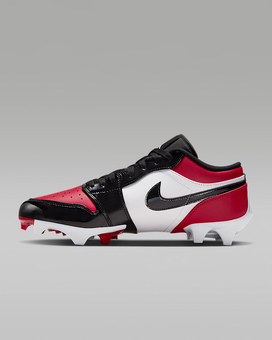 Tacos de fútbol americano para hombre Jordan 1 Low TD - Rojo gimnasio/Blanco/Negro
