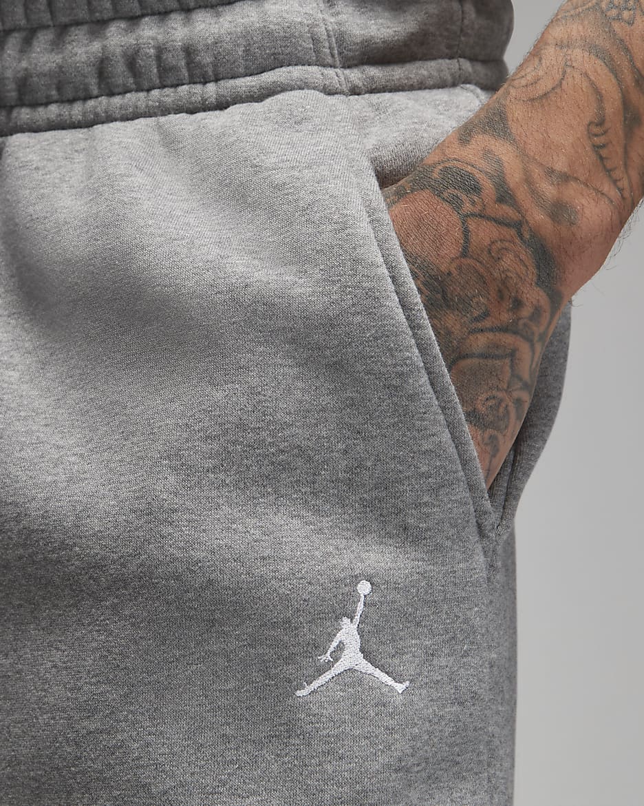 Jordan Brooklyn Fleece Men's Tracksuit Bottoms - Carbon Heather/White