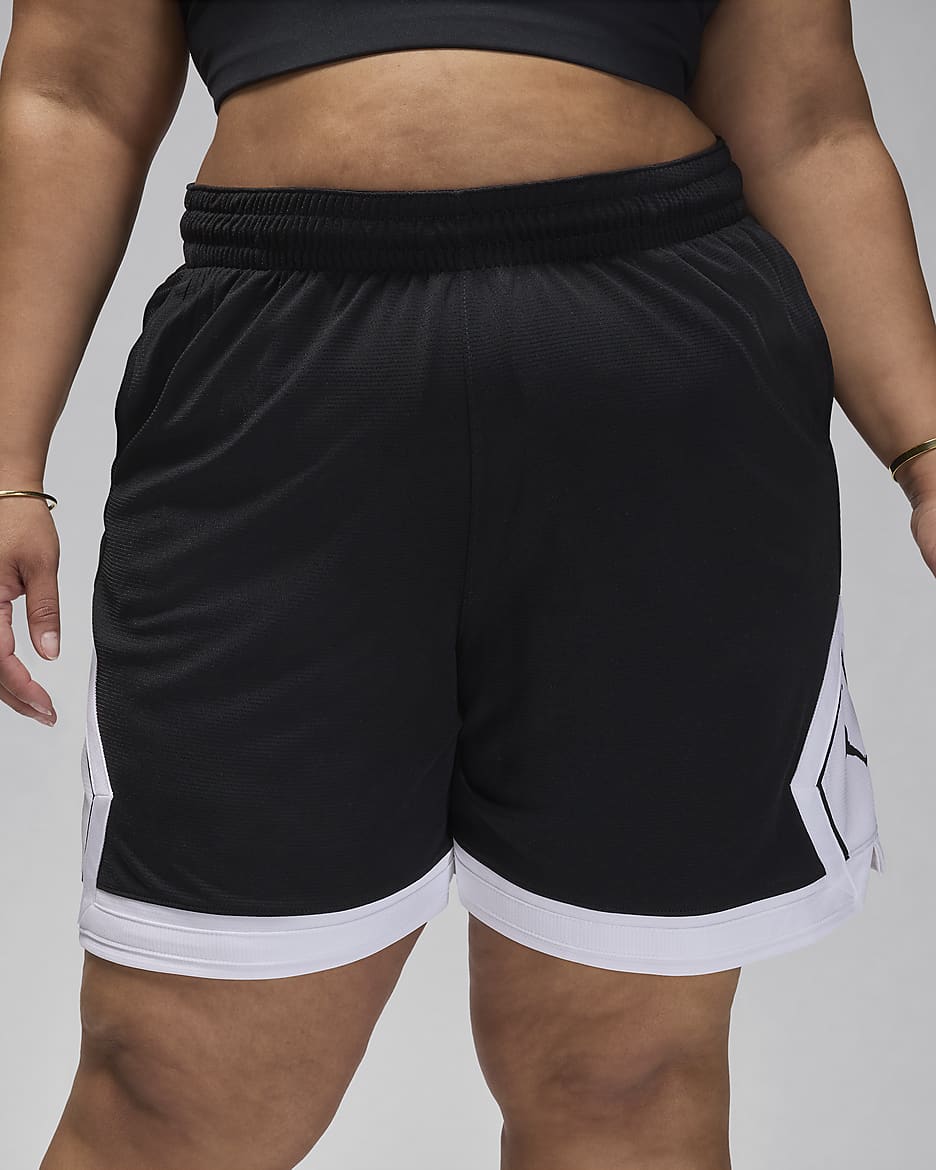 Jordan Sport Diamond shorts til dame (Plus Size) - Svart/Hvit/Hvit/Svart