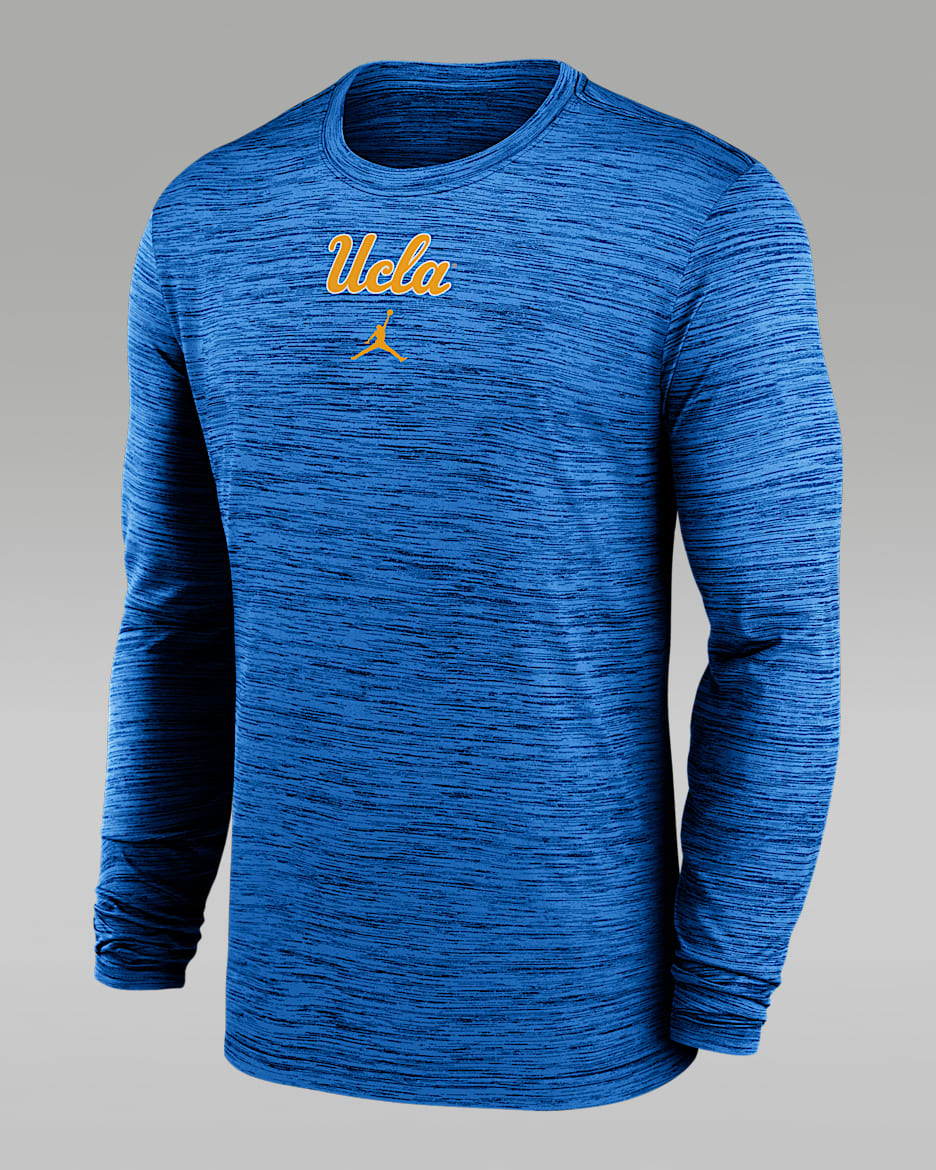 UCLA Sideline Velocity Men's Jordan Brand Dri-FIT College Long-Sleeve T-Shirt - Blue