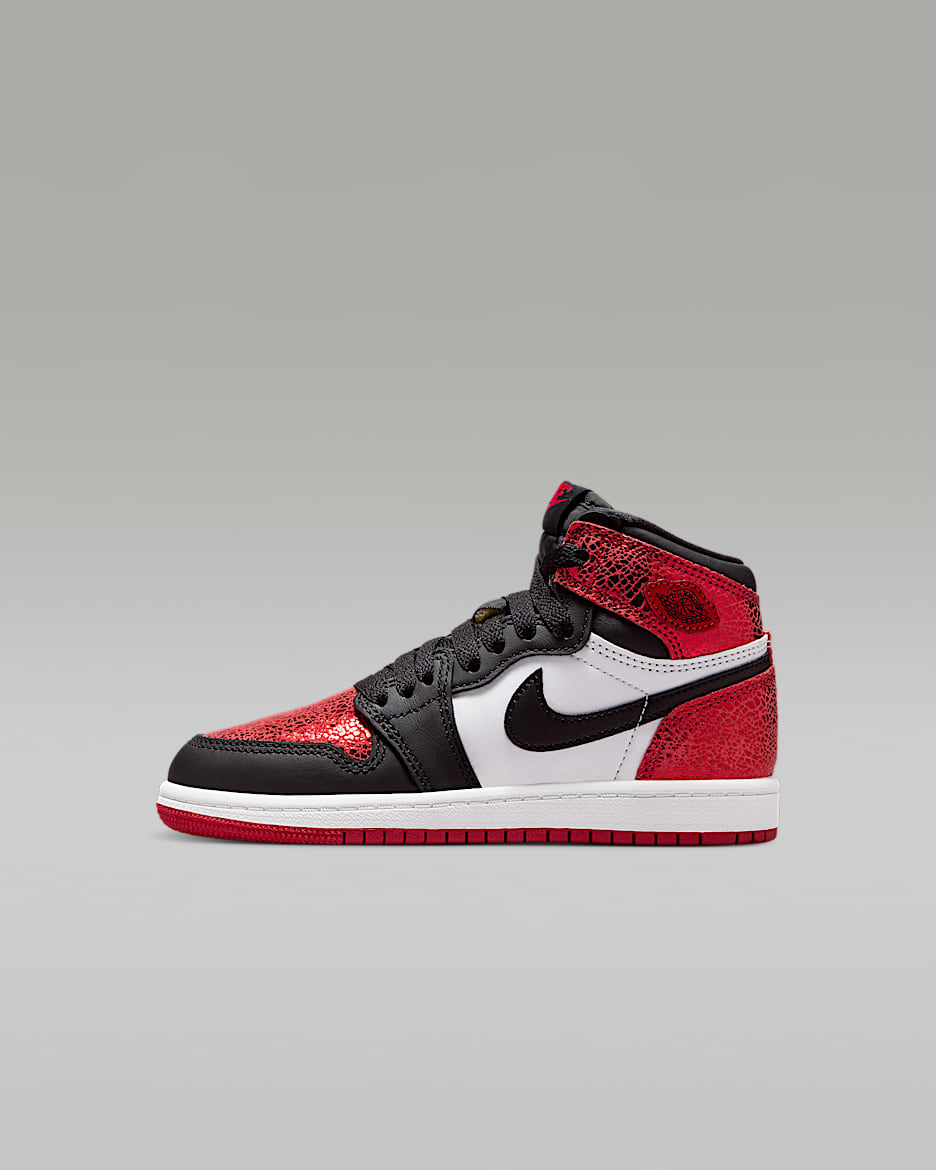 Sapatilhas Jordan 1 Retro High OG para criança - Vermelho Varsity/Branco/Preto