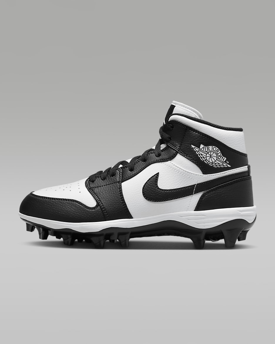 Tacos de fútbol americano para hombre Jordan 1 Mid TD - Blanco/Negro/Negro