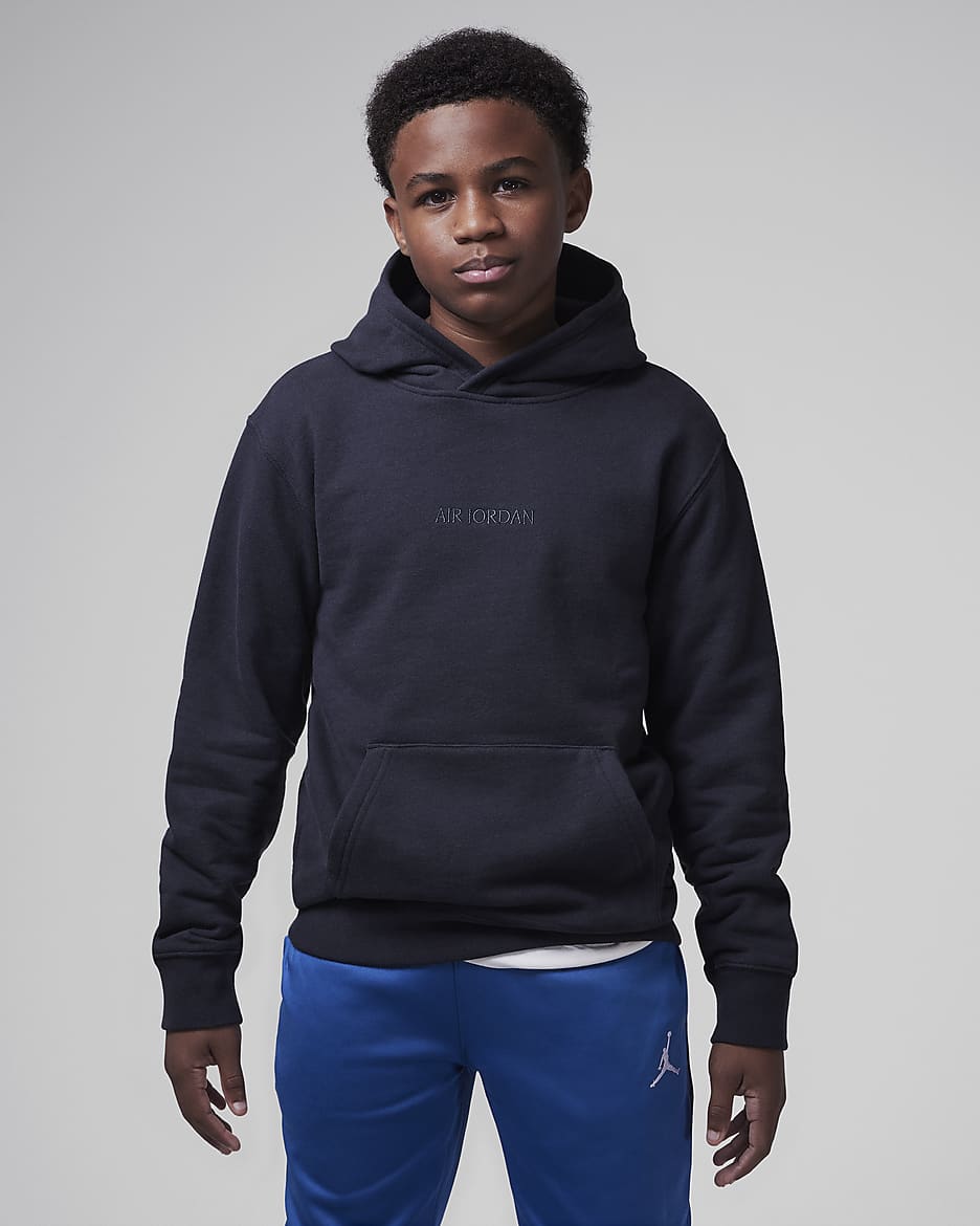 Sudadera con gorro sin cierre de tejido Fleece para niños talla grande Air Jordan - Sombrío apagado