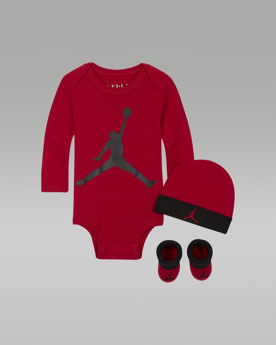 Jordan Baby (0–12M) 3-Piece Set - Gym Red