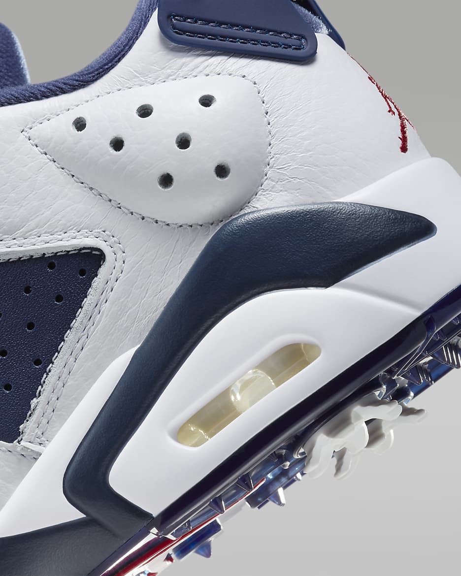 Tenis de golf para hombre Jordan Retro 6 G - Blanco/Rojo universitario/Azul marino medianoche