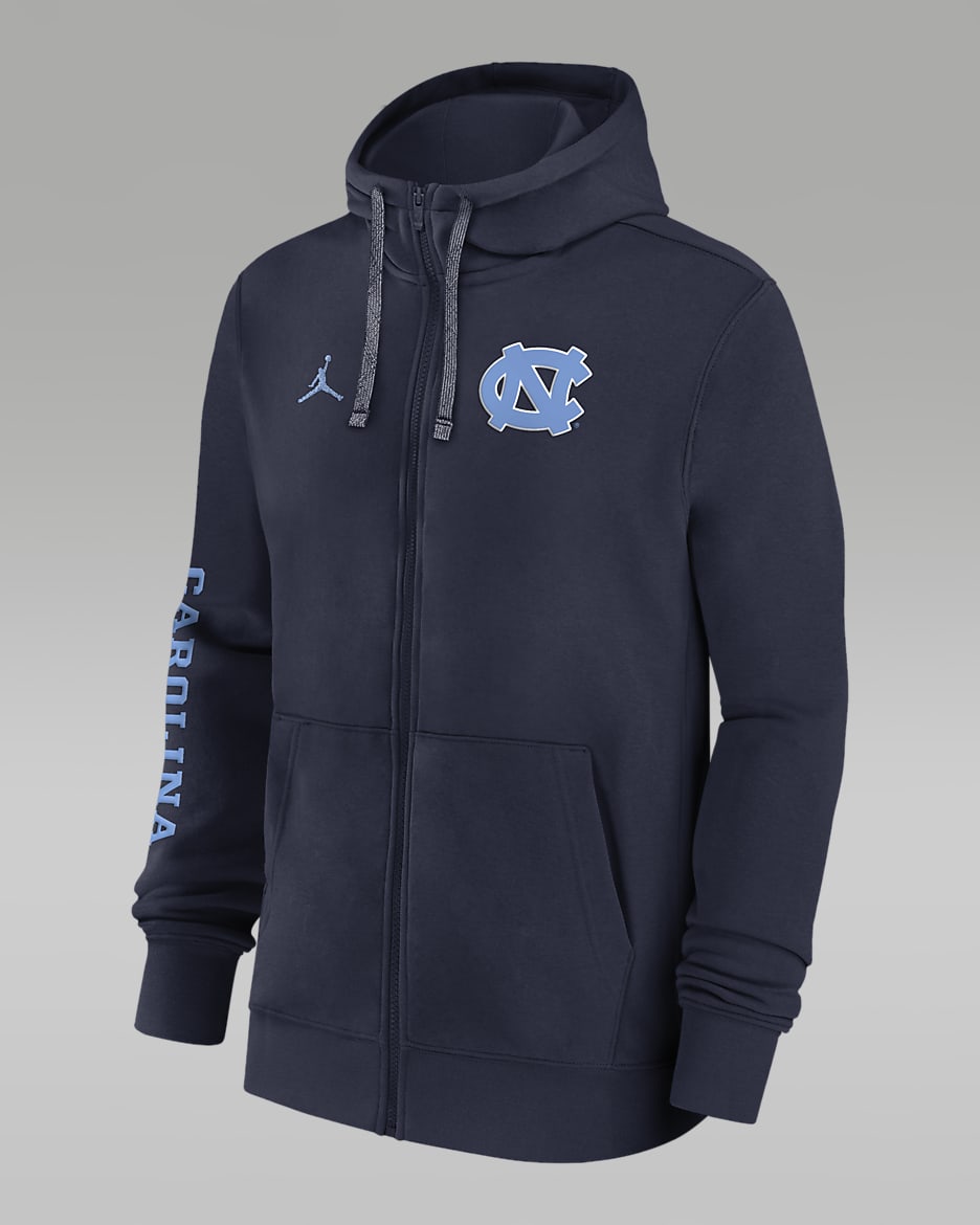 Sudadera con gorro universitaria Jordan de cierre completo para hombre North Carolina Tar Heels Sideline Team Issue - Azul marino
