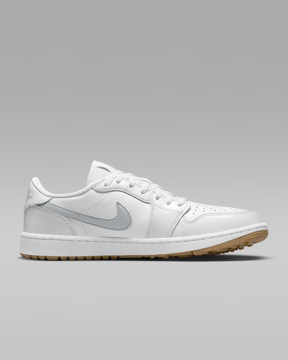 Air Jordan 1 Low G Golf Shoes - White/Gum Medium Brown/Pure Platinum