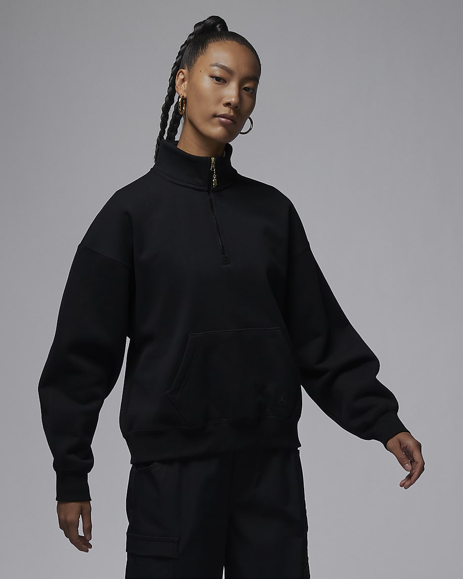 Jordan Flight Fleece Women's Quarter-Zip Top - Black