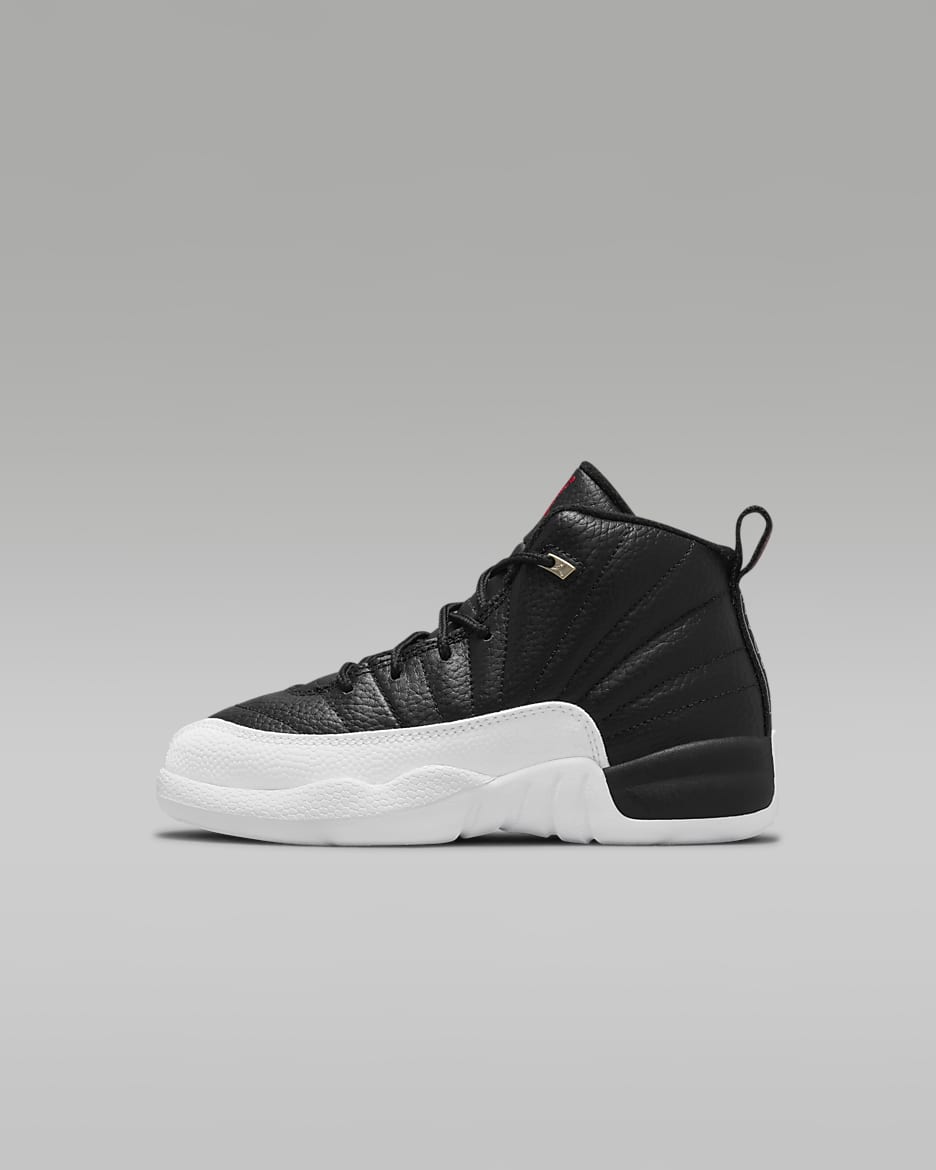 Jordan 12 Retro 小童鞋款 - 黑色/白色/Varsity Red
