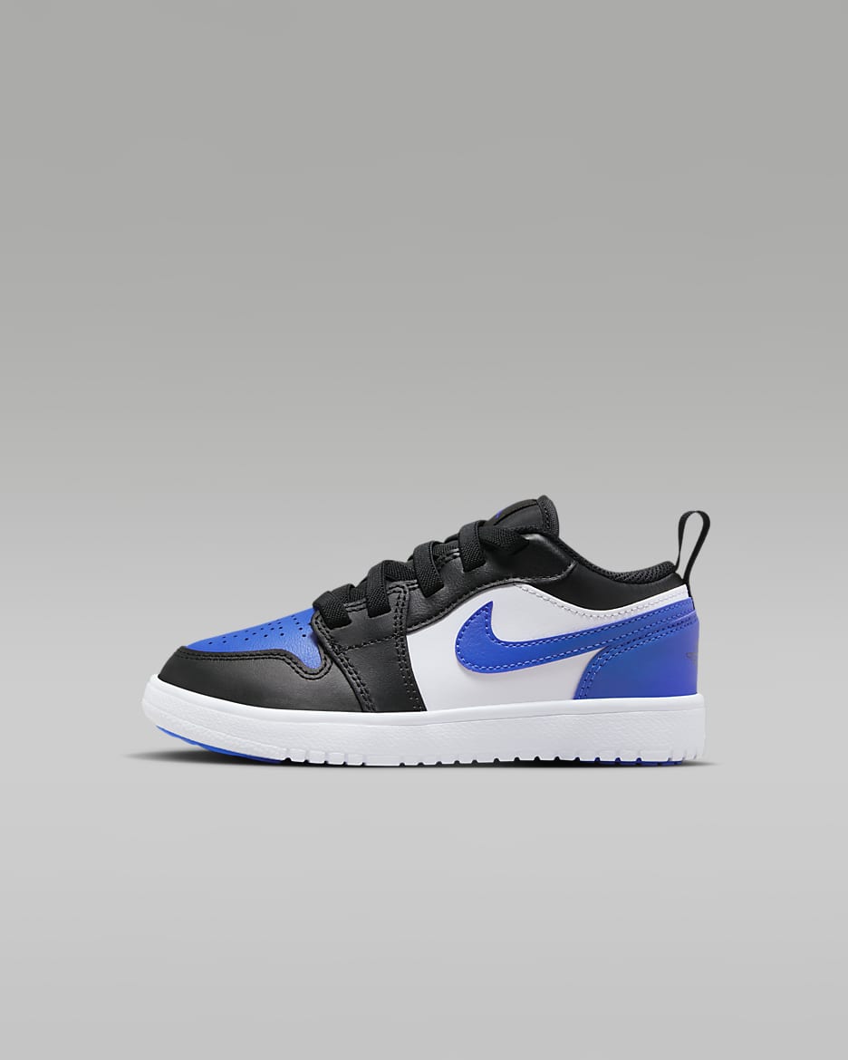 Tenis para niños de preescolar Jordan 1 Low Alt - Blanco/Negro/Blanco/Azul royal