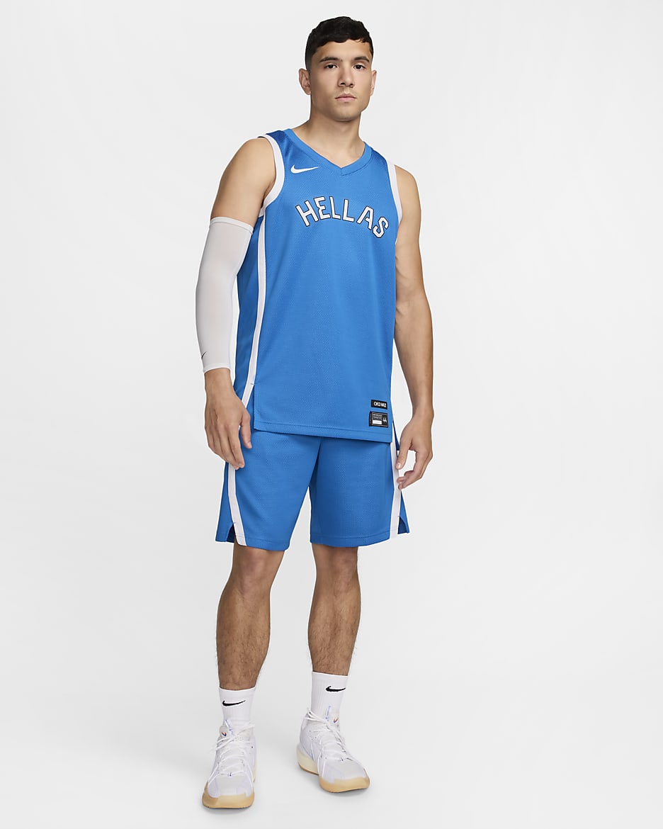 Maillot Nike Basketball Grèce Limited Extérieur pour homme - Light Photo Blue/Blanc