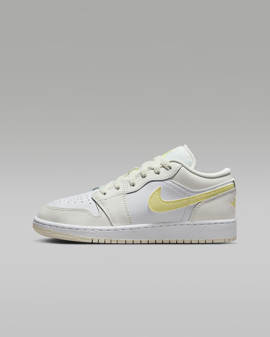 Chaussure Air Jordan 1 Low pour ado - Sail/Blanc/Laser Fuchsia/Light Laser Orange