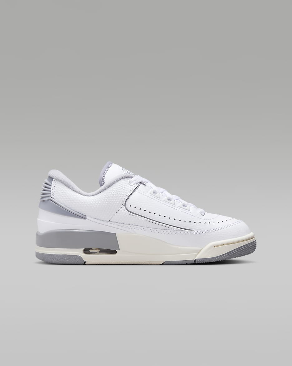 Calzado para niños grandes Jordan 2/3 - Blanco/Vela/Gris cemento