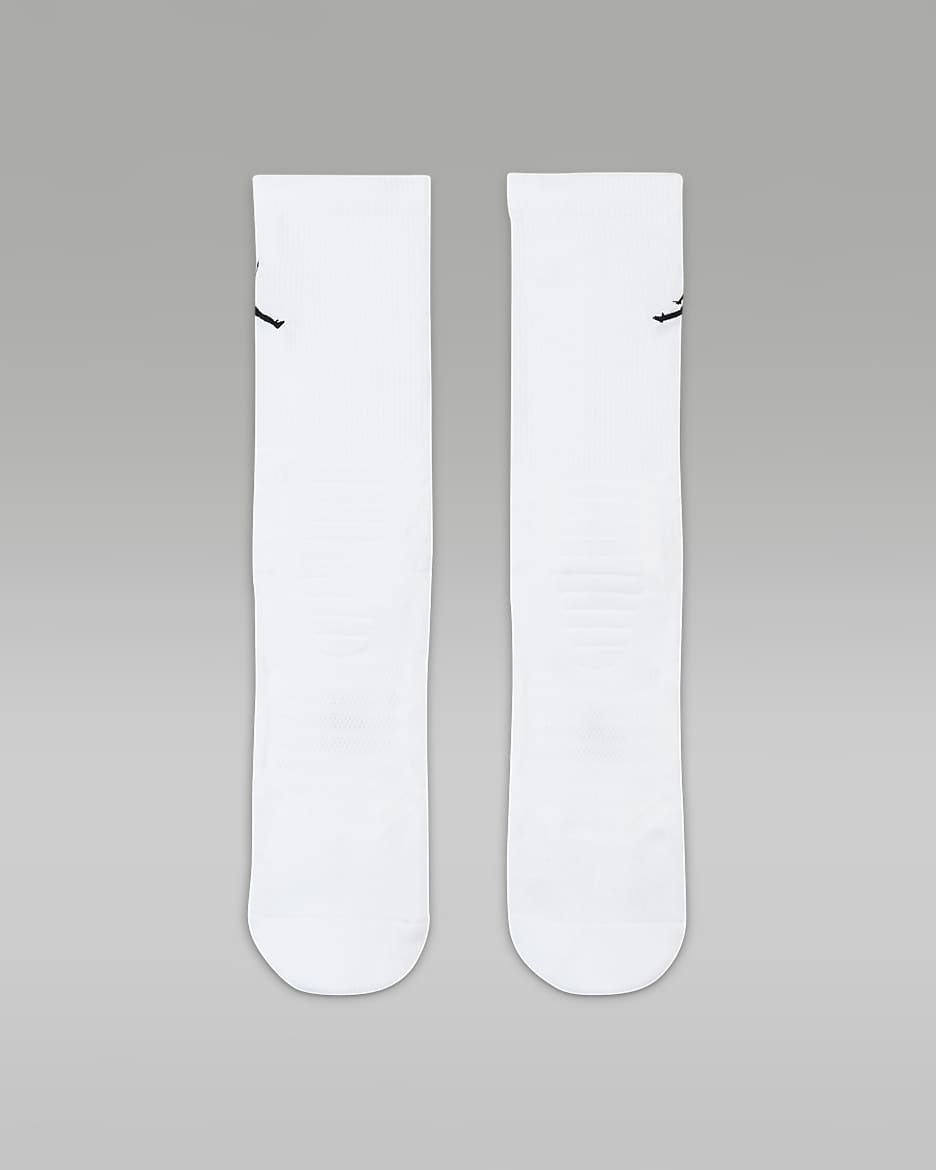 Jordan Flight Crew Basketball Socks - White/Black