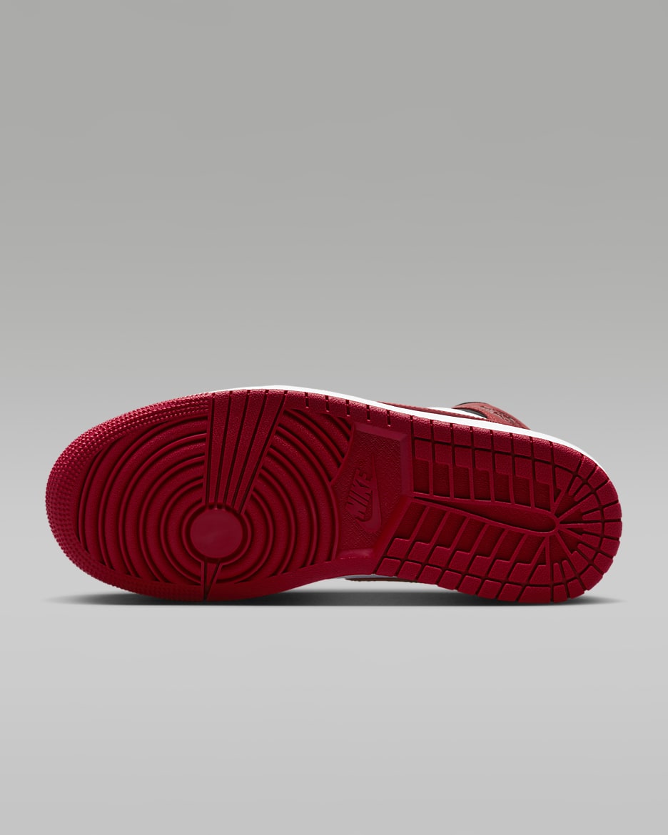 Air Jordan 1 Mid Women's Shoes - Black/White/Gym Red