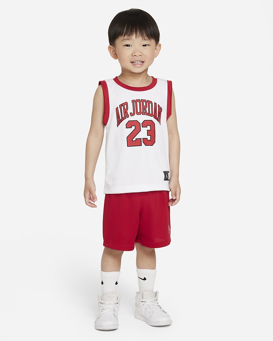 Jordan-sæt med tanktop og shorts til babyer (12-24 M) - Gym Red