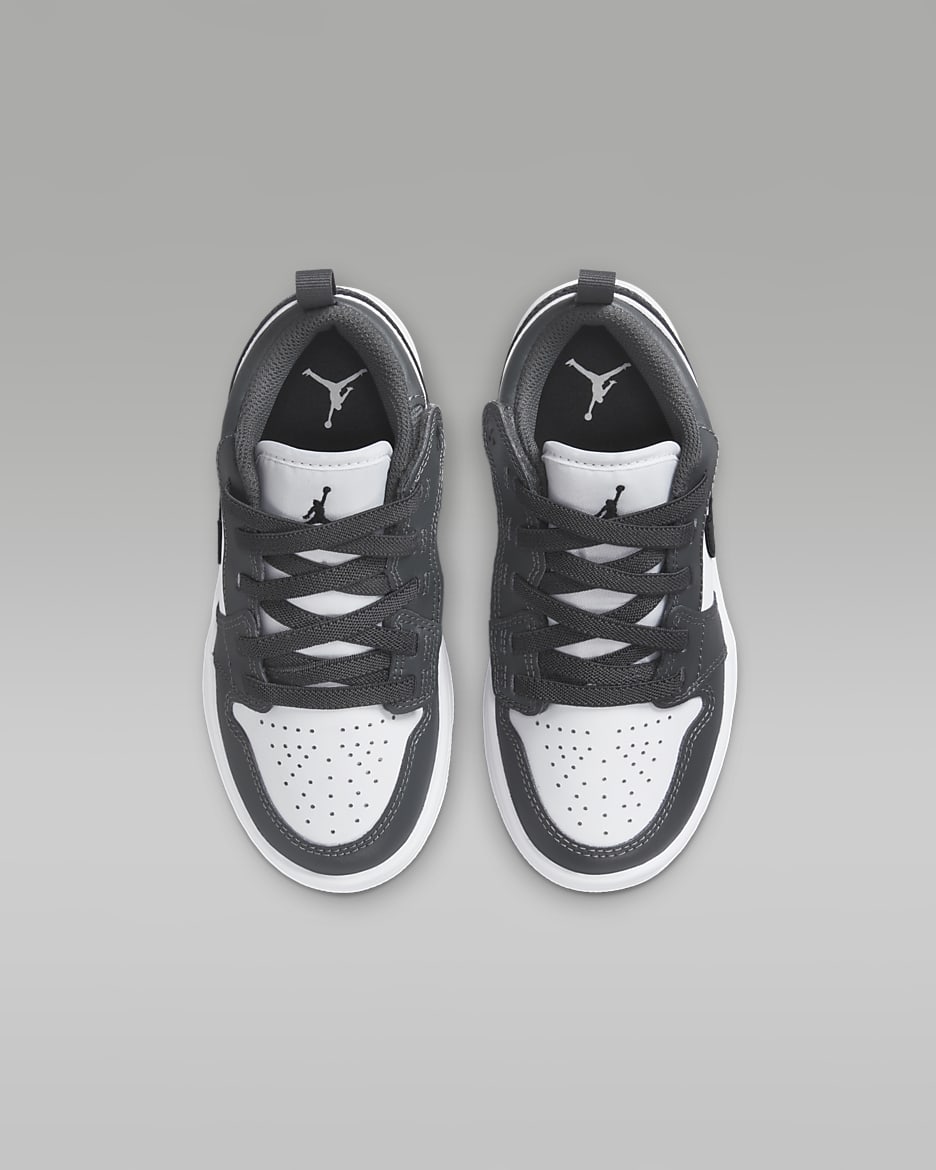 Jordan 1 Low Alt Younger Kids' Shoes - White/Iron Grey/Black