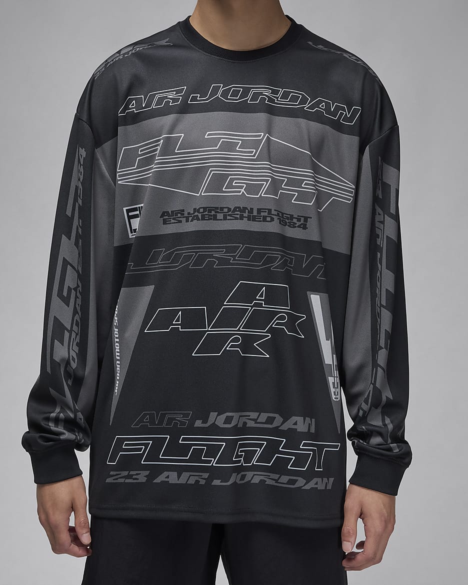 Jordan MVP Men's Printed Long-Sleeve Top - Black/Mineral Slate/Black