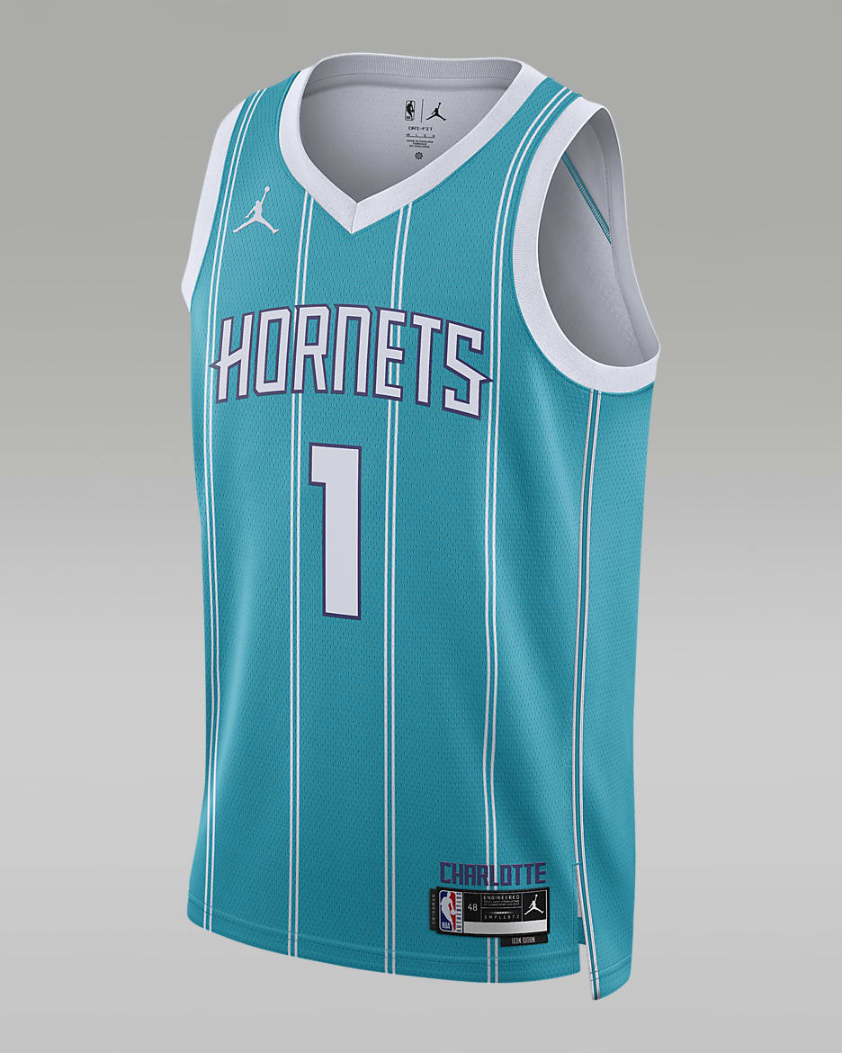 Charlotte Hornets Icon Edition 2022/23 Jordan Dri-FIT NBA Swingman-trøje til mænd - Rapid Teal