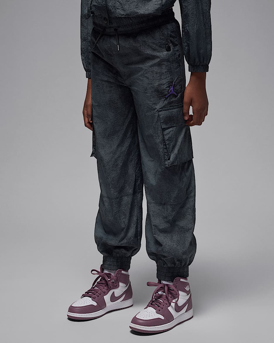Pants de tejido Woven Jordan Blue Jeans and Bling para niños talla grande - Negro
