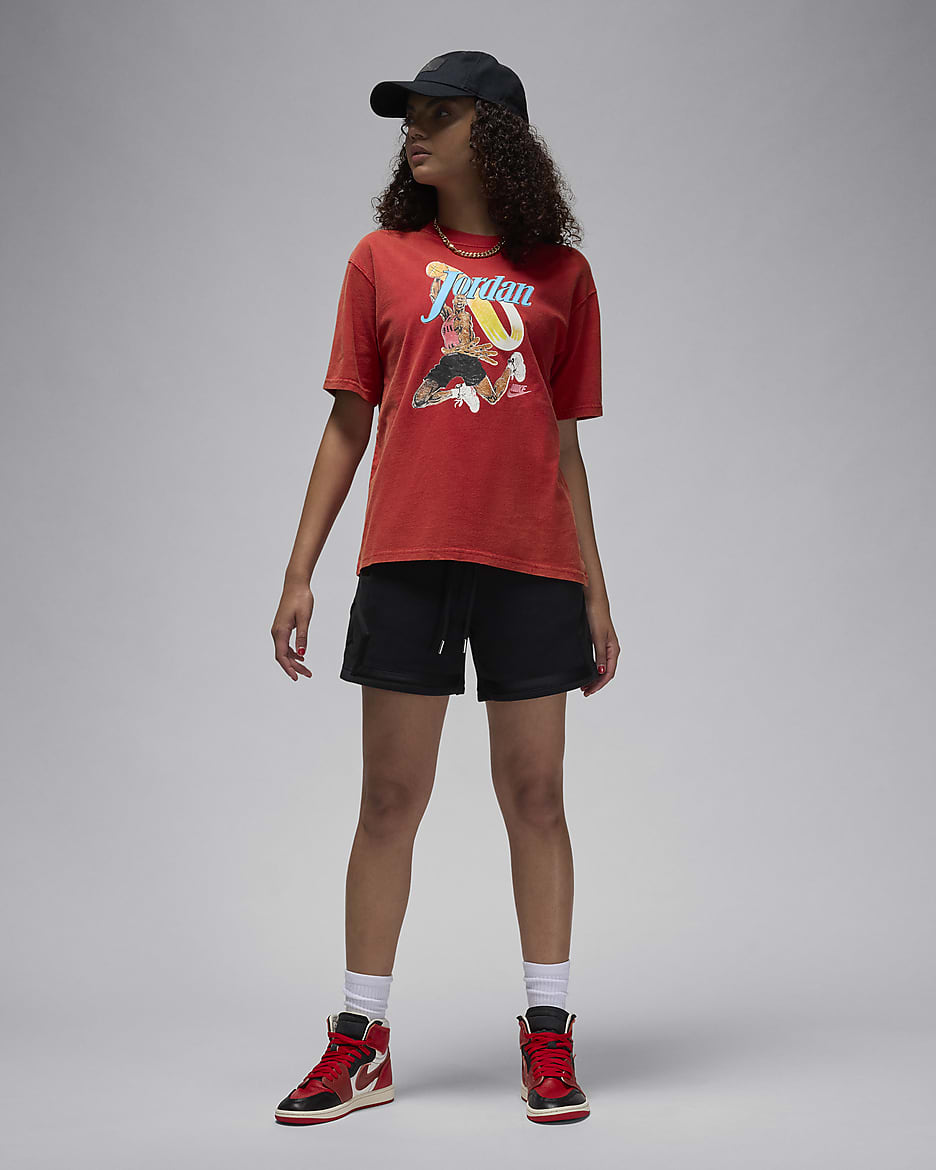 Playera con gráfico de novia para mujer Jordan - Rojo gimnasio/Blanco