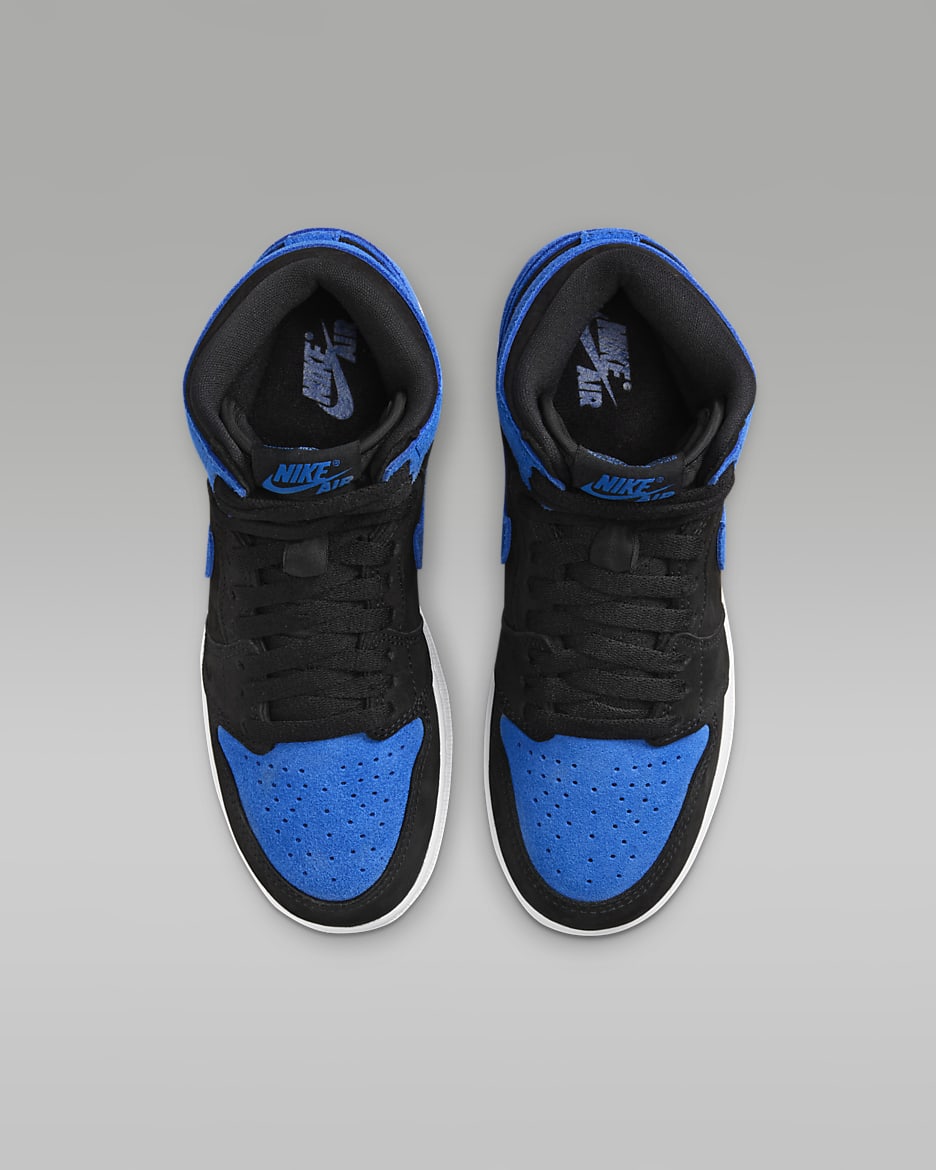 Air Jordan 1 High OG Big Kids' Shoes - Black/White/Royal Blue/Royal Blue