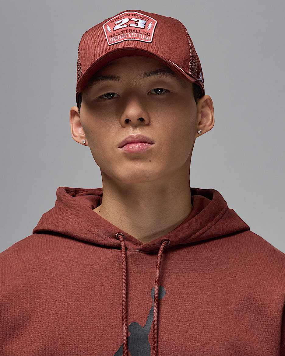 Jordan Rise Structured Trucker Hat - Dark Pony/White/Canyon Rust