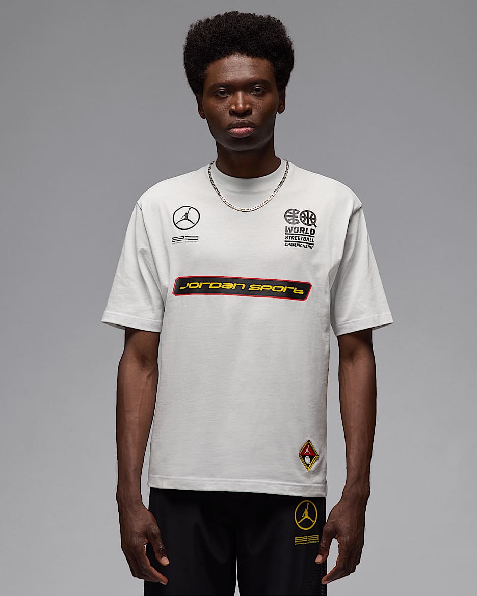 T-shirt Jordan Sport Quai 54 pour homme - Summit White/Chile Red