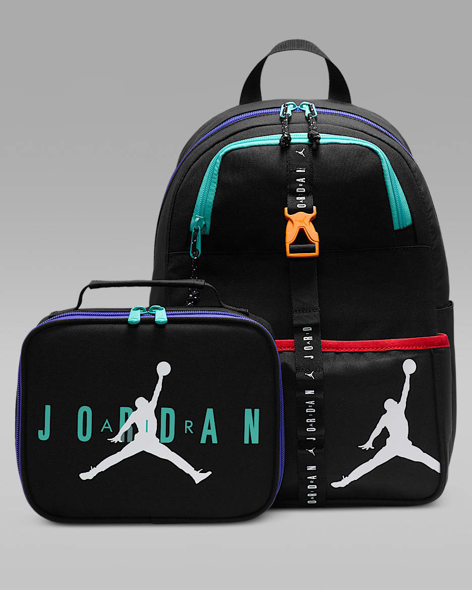 Mochila (18 L) y lonchera (3 L) para niños grandes Air Jordan Lunch Backpack - Negro