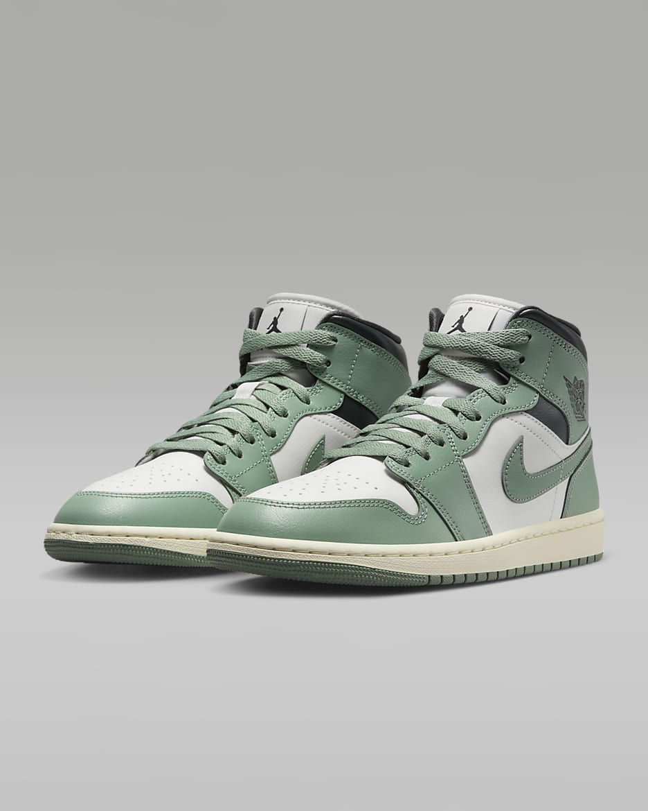 Air Jordan 1 Mid Women's Shoes - Sail/Anthracite/Jade Smoke