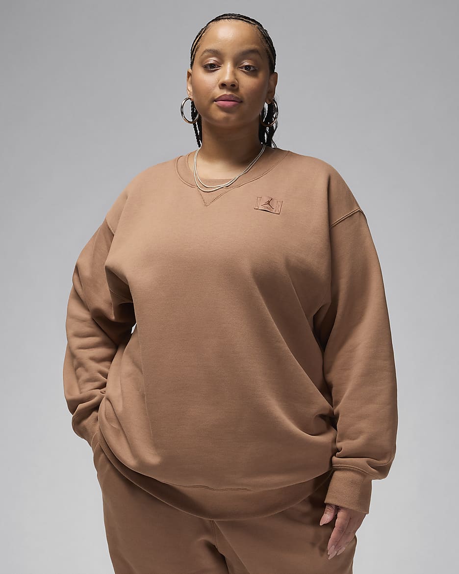 Sudadera con cuello redondo para mujer (talla grande) Jordan Flight Fleece - Marrón arqueo