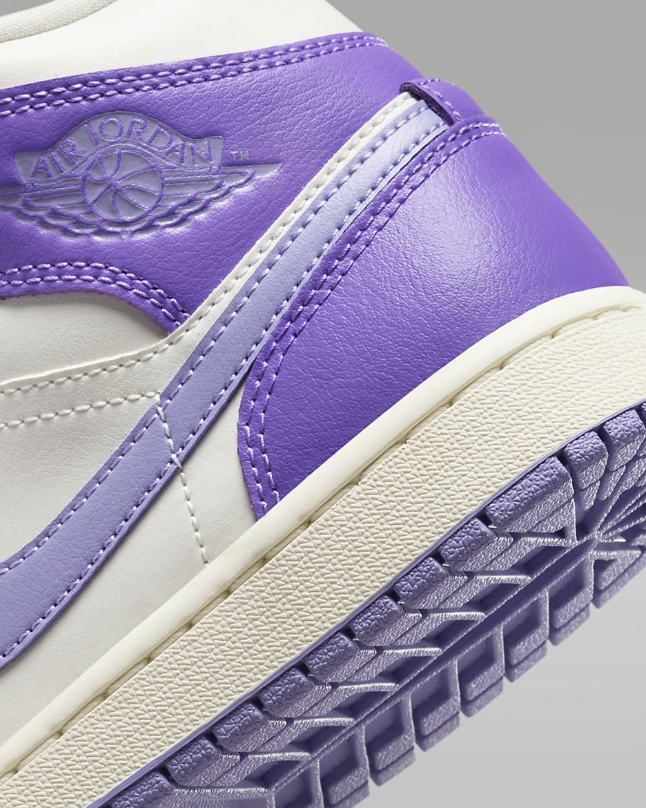 Air Jordan 1 Mid Women's Shoes - Action Grape/Sail/Sky J Light Purple