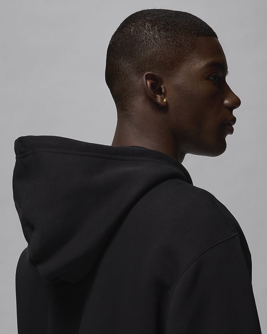 Sweat à capuche et zip Jordan Brooklyn Fleece pour homme - Noir/Blanc