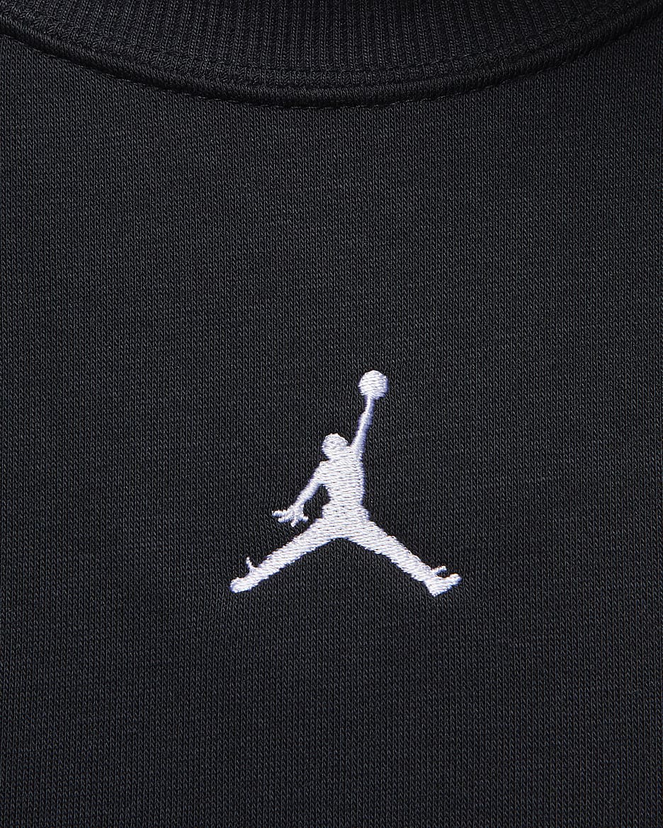 Jordan Brooklyn Fleece sweatshirt med rund hals til dame - Svart/Hvit