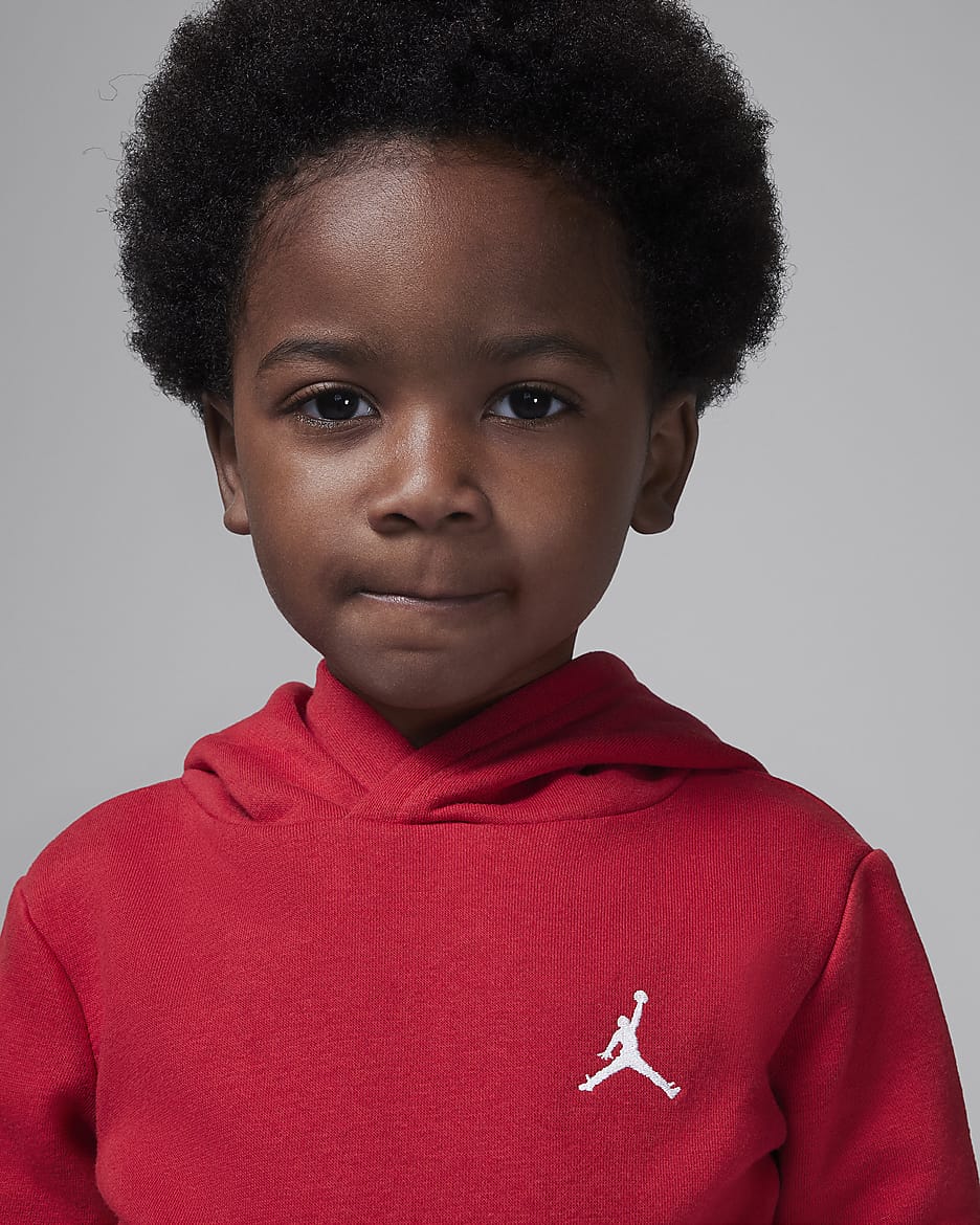 Jordan MJ Brooklyn Fleece Toddler 2-Piece Pullover Hoodie Set - Gym Red