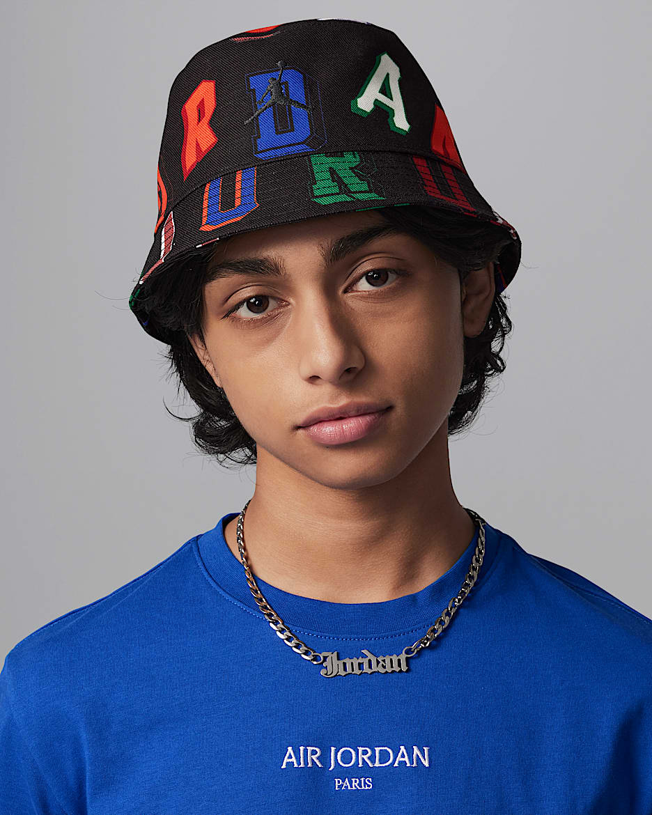 Gorro tipo pescador exclusivo para niños talla grande Jordan - Negro
